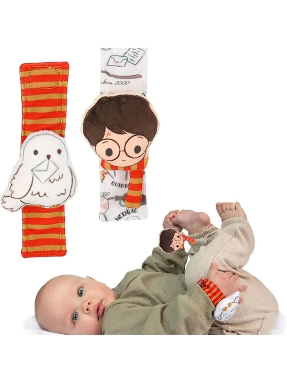 Warner Bros. Harry Potter & Hedwig Wrist Rattles Red and White